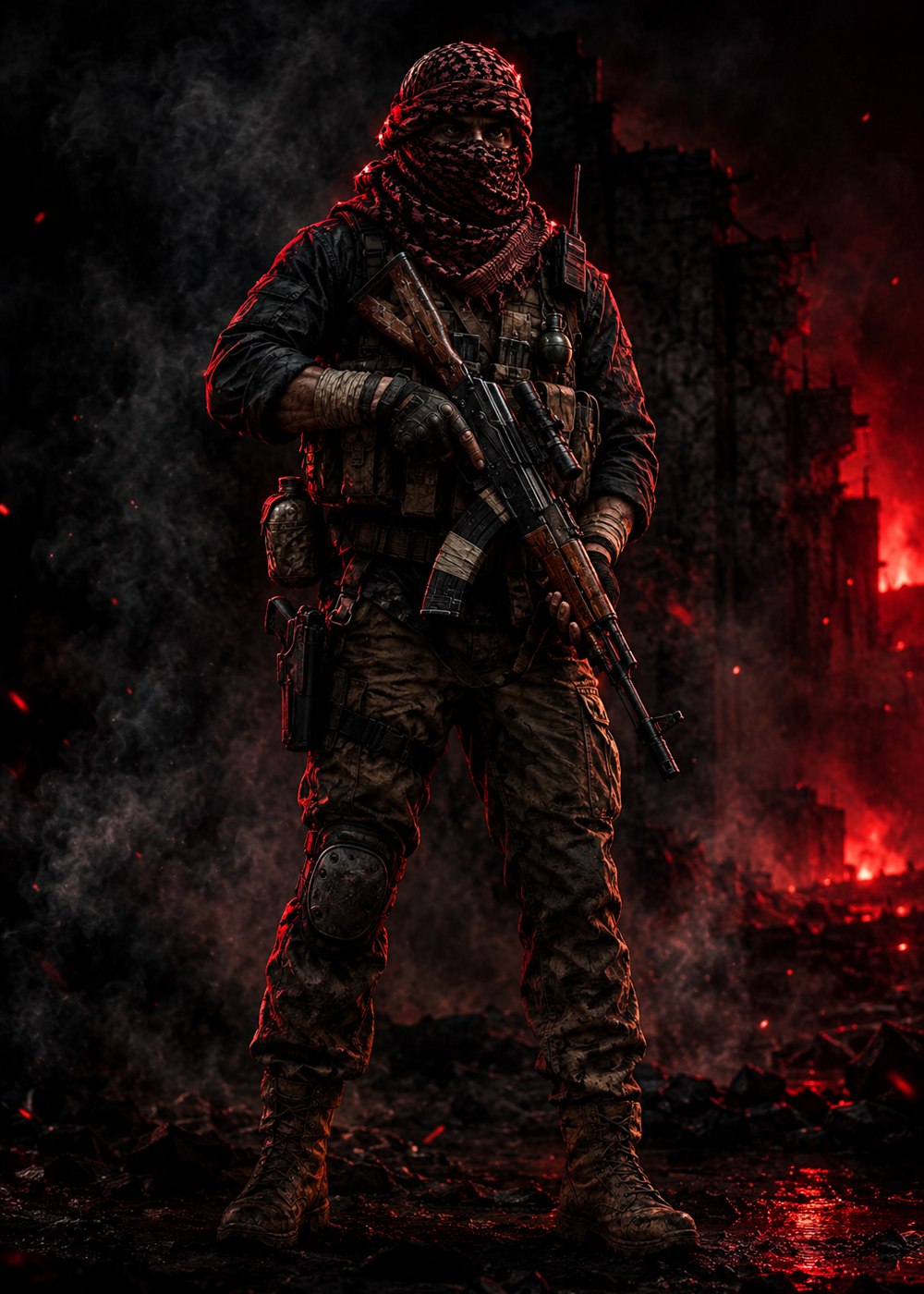 A Merc in a shemagh holding an AK